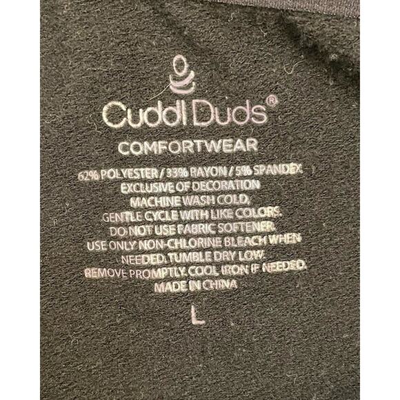 Cuddl Duds Womens Black Hooded Sweatshirt Size Large Pouch Warm - Picture 2 of 4